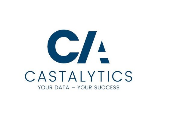 Castalytics Logo in Blau auf weißem Hintergrund